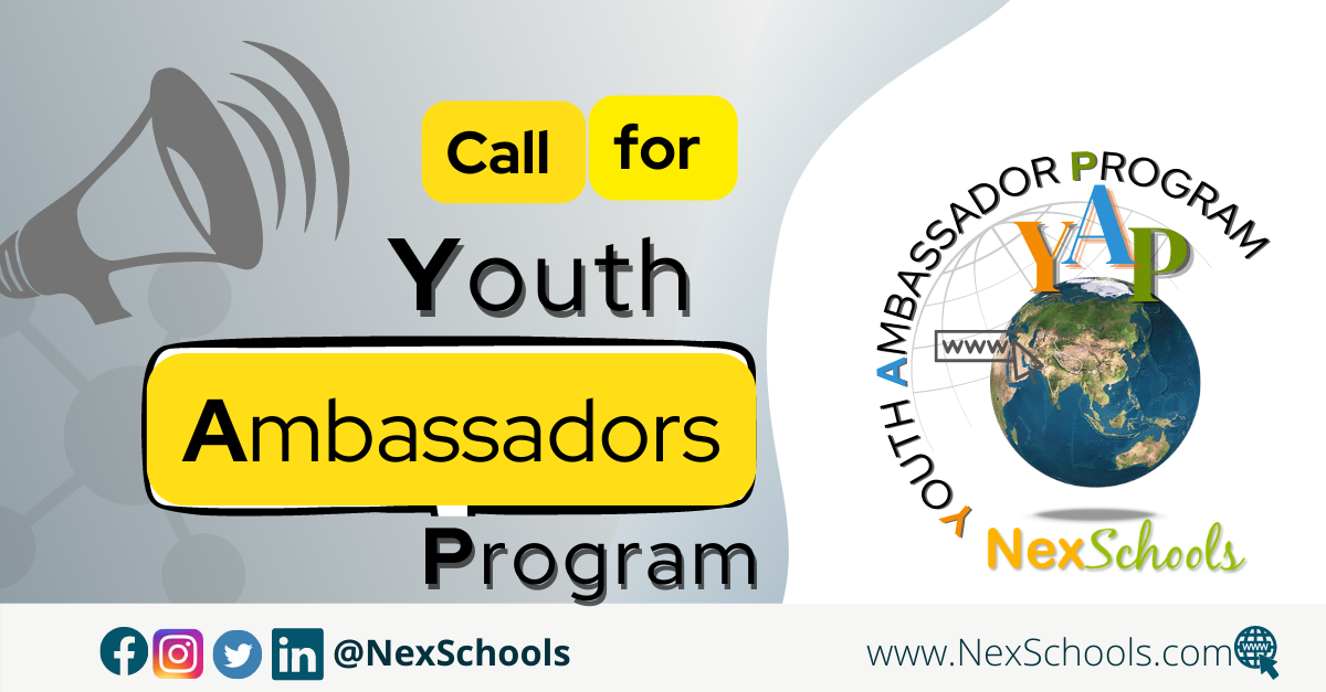 Youth Ambassador Program for NexSchools, Youth Ambassadors for #HSIWeek2022, Youth Volutnteer Program, Youth for Cyber Safe World, Youth for Digital Wellness, College Studetns Volunteering Opportunities